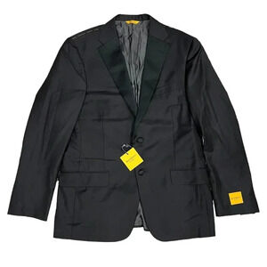 Hickey Freeman Black Satin Collar Super 150s Bolton Tuxedo Jacket 39R